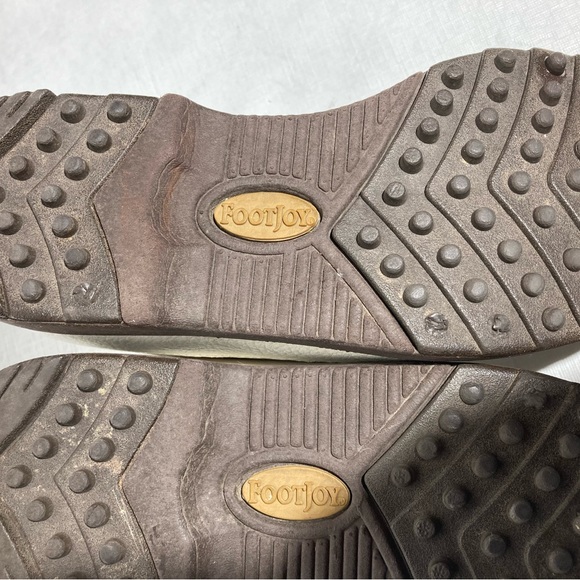 Footjoy Softjoys 98512 Golf shoes white tan leather spike less size 7.5 - Picture 10 of 11